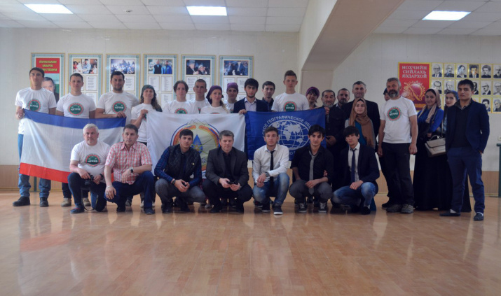 Участники экспедиции на встрече со студентами в Чеченском государственном университете  (Фото предоставил Г. Самохин)