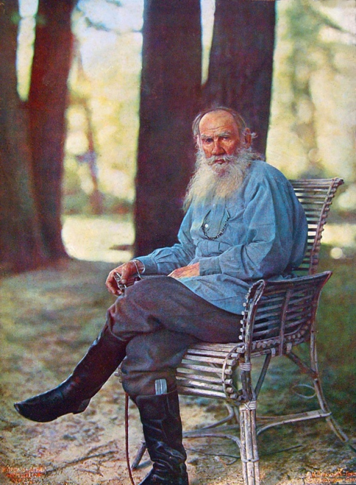 Leo Tolstoy. Yasnaya Polyana, 1908. Photo by: S. M. Prokudin-Gorsky 