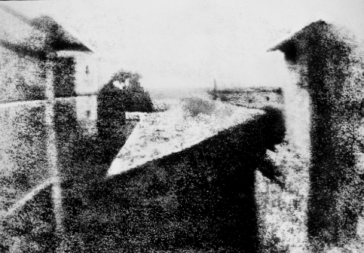 View from the window at Le Gras, 1826, Joseph Nicéphore Niépce