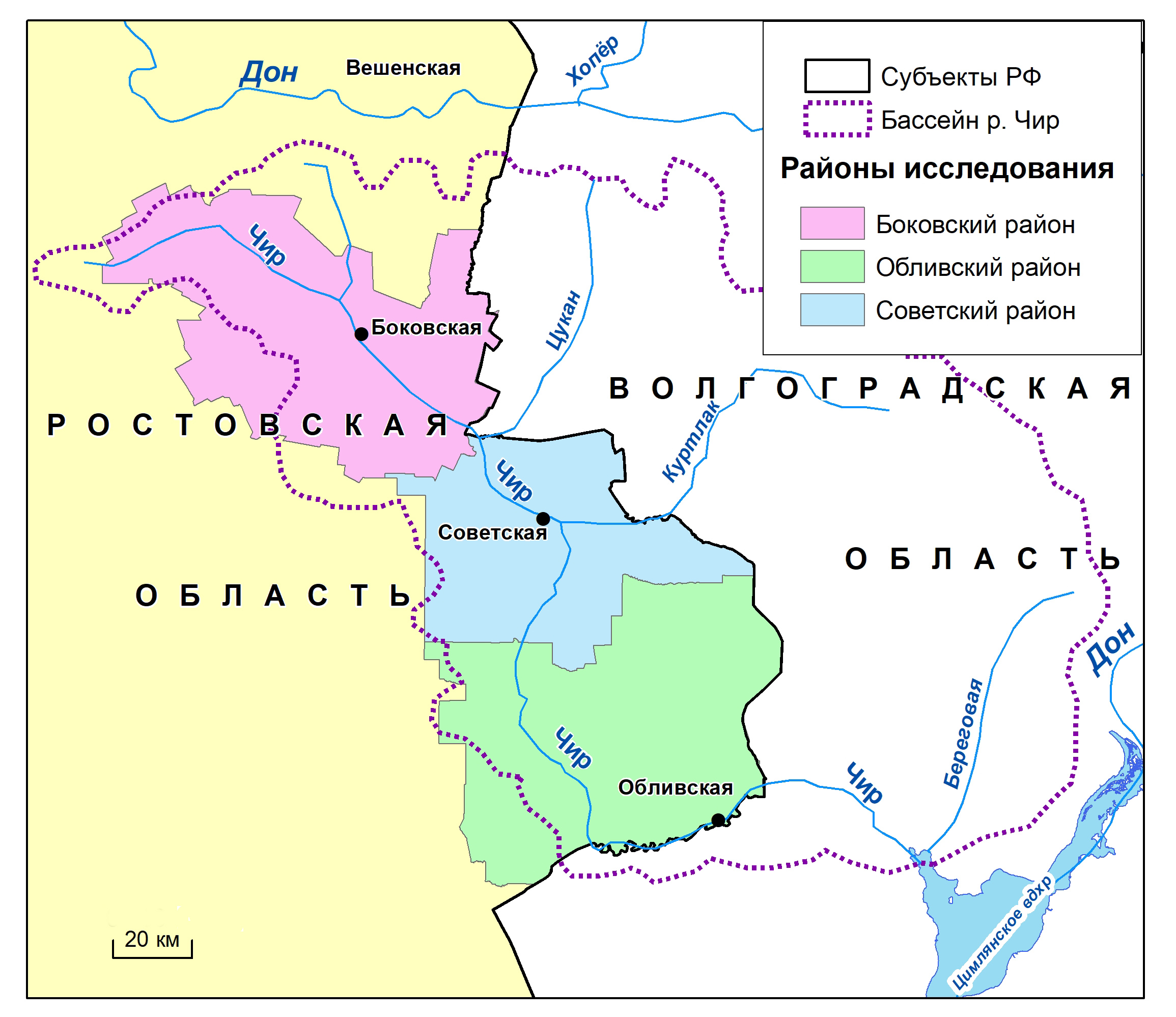 Бассейн реки дон на карте