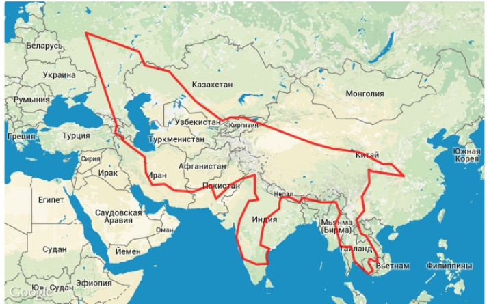 Маршрут экспедиции по Великому шелковому пути