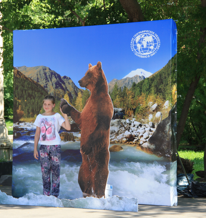 Гости могли фотографироваться с большим бурым камчатским медведем. Фото: Елизавета Грачева