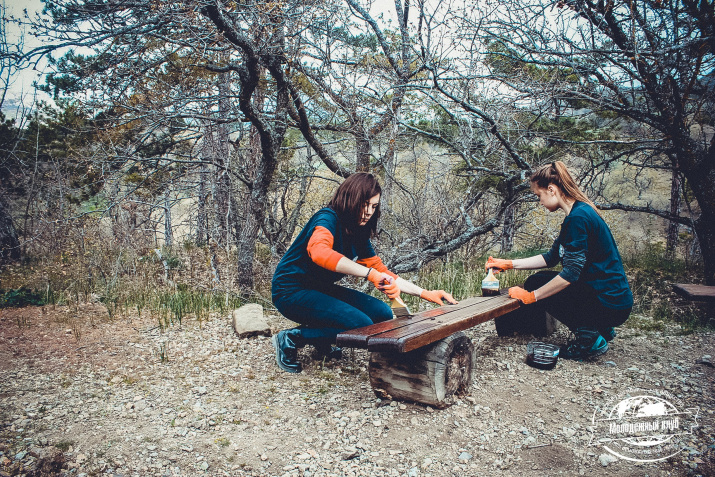 Волонтерская работа по ремонту экологической тропы (Фото Никифоровой А.) Волонтерская работа по ремонту экологической тропы (Фото Никифоровой А.)
