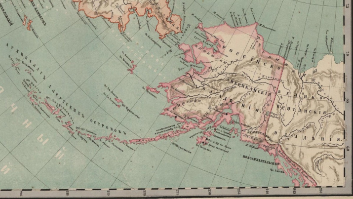 Карта Русской Америки. 1960 год.