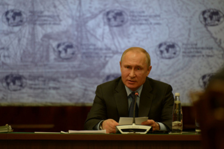 Chairman of the RGS Board of Trustees Vladimir Putin. Photo: Alexey Mikhailov