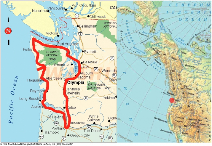 Карта маршрута по следам Тимофея Тараканова