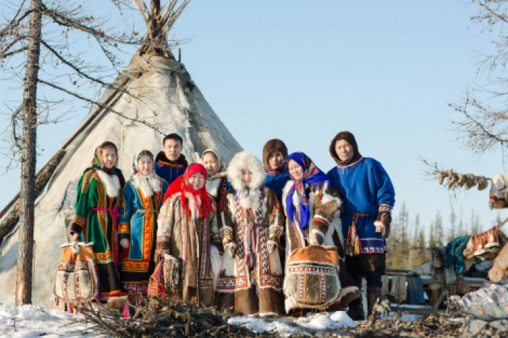 The Nenets next to the chum. Photo: Denis Knyazev