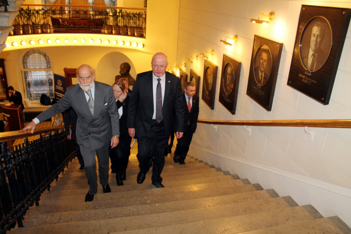 Left to right: Prince Michael of Kent and Vice President of the Russian Geographical Society Kirill Chistyakov. Photo: Tatyana Nikolaeva