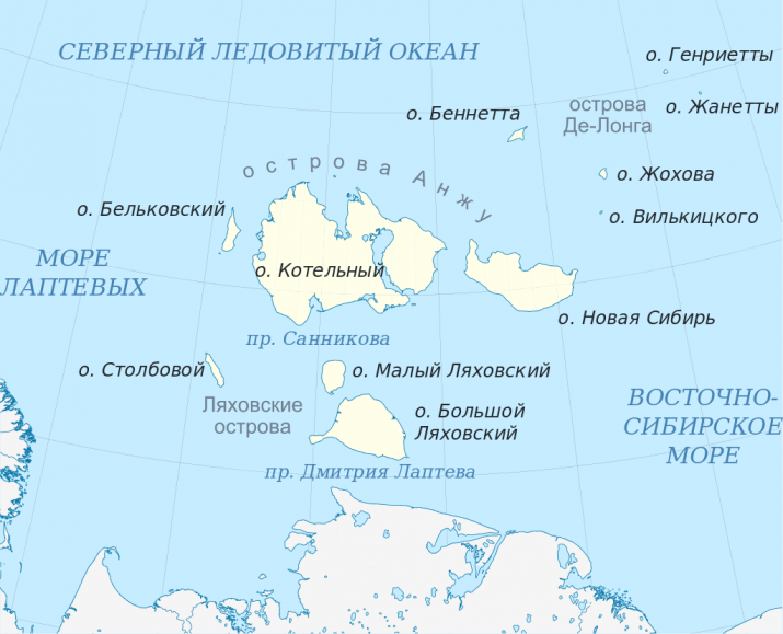 Новосибирские острова. Источник: wikipedia.org