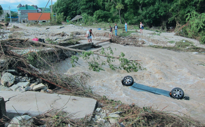 Последствия наводнения, произошедшего в июле 2012 года в Краснодарском крае. Фото: Сергей Мухаметов, географический факультет МГУ