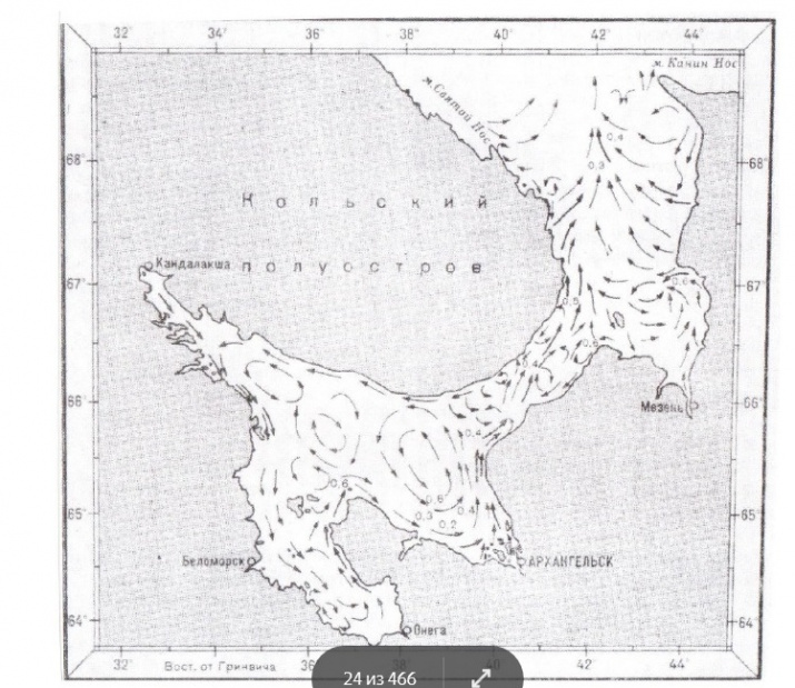 Течения Белого моря. (Лоция Белого моря, 1995).