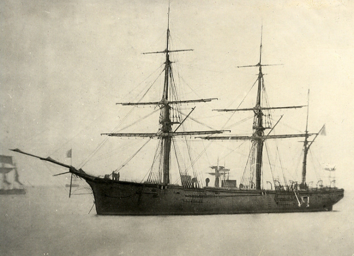 Корвет "Витязь". Фотография,1870-е г. Научный архив РГО