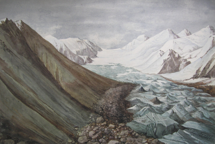 Ледник Семёнова в Тянь-Шане (рисунок Н.Г. Хлудова)