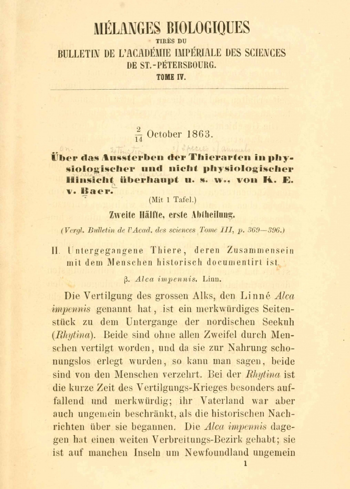 Один из трудов Карла Бэра, 1863 год. Фото: wikipedia.org