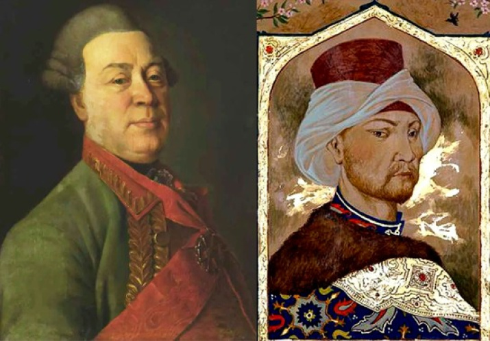 Генерал-поручик Евдоким Алексеевич Щербинин и Крымский хан Сахиб II Гирай. Фото из Интернета
