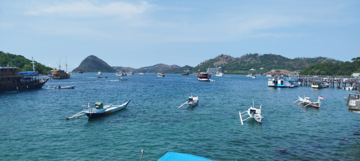 In the harbor of Labuan Bajo. Photos of the expedition participants