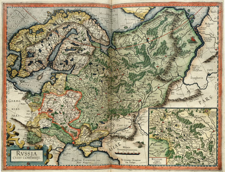 Карта России из Атласа Герхарда Меркатора 1595 года