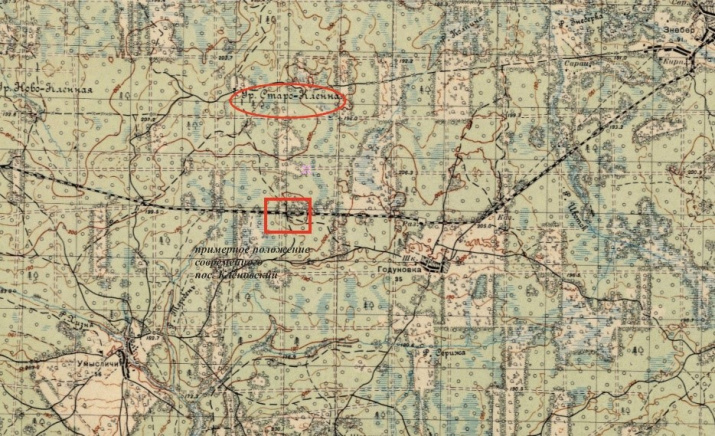 30-е г ХХ века. Железная дорога проложена. На месте д. Клённая уже урочище, пос. Клёновский ещё не существует