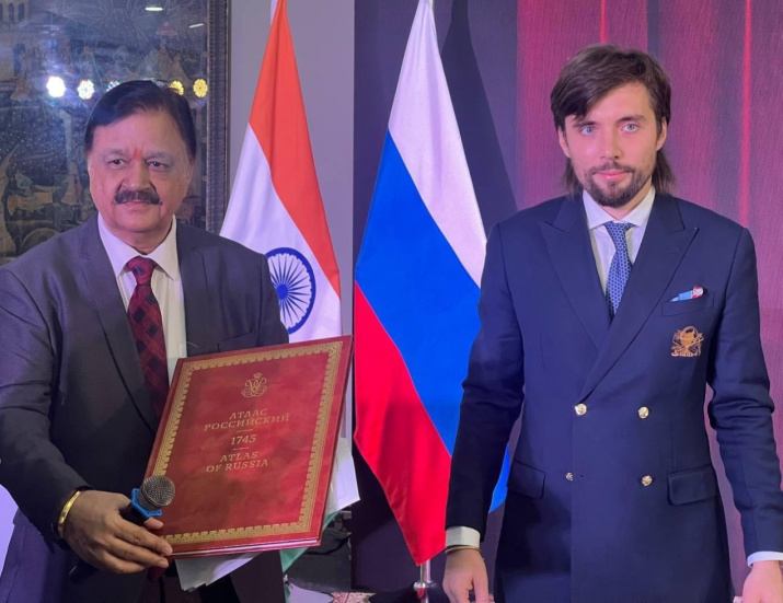 Ilya Gurov at the opening of the Center of the Russian Geographical Society in New Delhi. Photo: Russian Embassy in India
