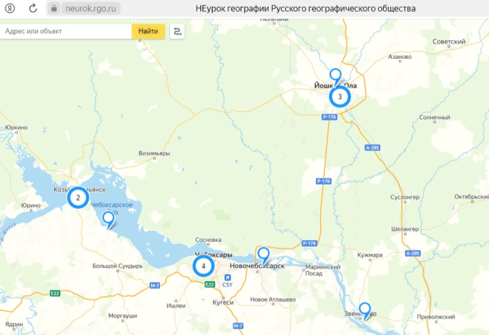 География площадок акции в Марий Эл. Скриншот с сайта РГО