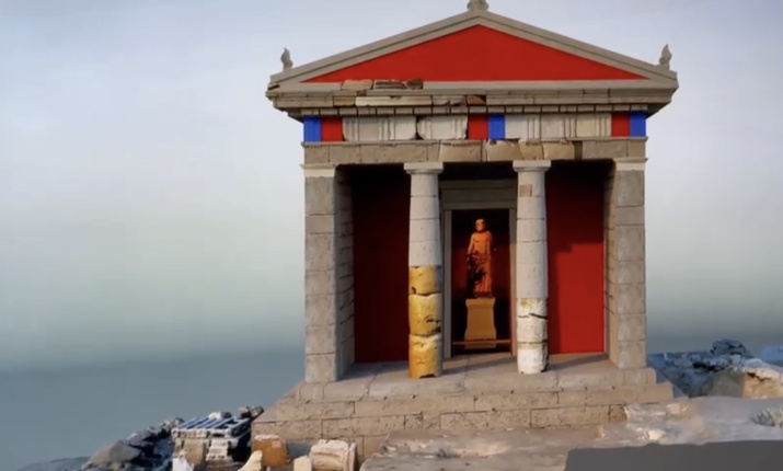 3D-реконструкция античного святилища. Фото: скриншот телеканала «КЕРЧЬ СЕГОДНЯ»