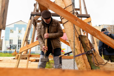 Закладка поморского коча. Фото Архангельского отделения РГО.