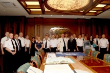 The captains of «Sovcomflot» in the hall of Academic Council of the Russian Geographical Society