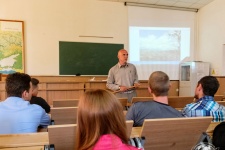 Путешественник Виктор Пинчук на лекции о Латинской Америке (Фото А. Никифорова)