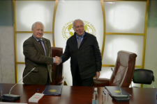 The First Vice-President of the Russian Geographical Society, Academician Nikolay Kasimov and the Life Member of the French Geographical Society Jean-Louis Gouraud. Photo: RGS Press Service