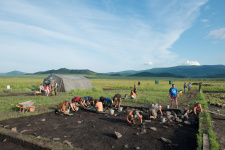 На раскопках кургана Туннуг. Фото: Алексей Михайлов