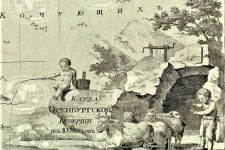 Картуш, представляющий аллегорический образ Оренбургской губернии. Российский атлас 1800 года. Фото: Геопортал РГО