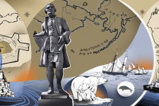 Фрагмент мурала, посвященного морской истории г. Буя. Фото: Шмидт Надежда