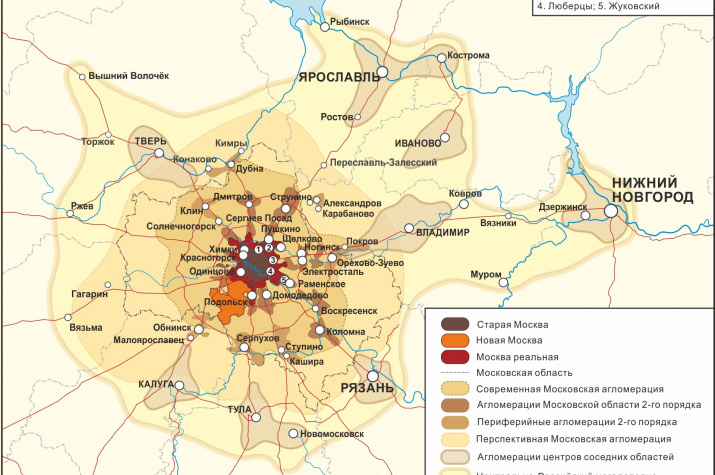 Московский столичный регион карта