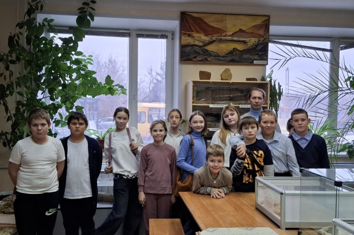В геологическом музее; фото: Пресс-служба Тамбовского областного отделения РГО