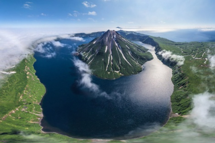 Krenitsyn Volcano, Island Onekotan. Photo: Airpano.ru
