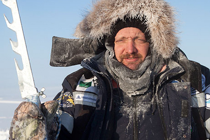 Дмитрий Шиллер во время экспедиции на "Полюс Холода"