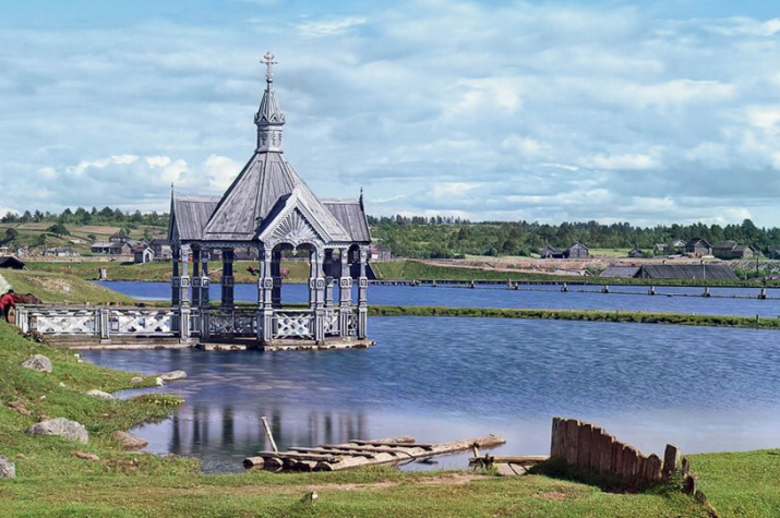 Собор Вознесения в Вытегре. 1909 г. Московская область Сергей Михайлович Прокудин-Горский
