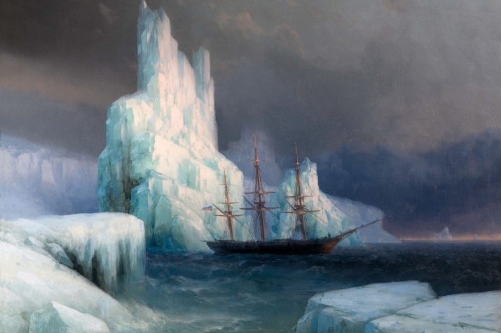 И. Айвазовский. Ледяные горы в Антарктиде. 1870 год