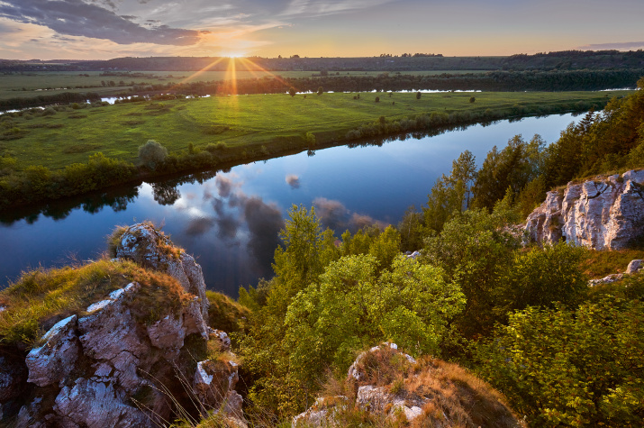 Закат на реке Сылва. Кунгурский район, Пермский край. Фото: Сергей Иванов, участник конкурса РГО "Самая красивая страна"