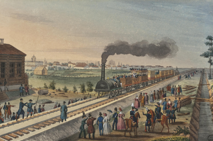 Царскосельская железная дорога, акварель. Фото: wikipedia.org / Карл Беггров