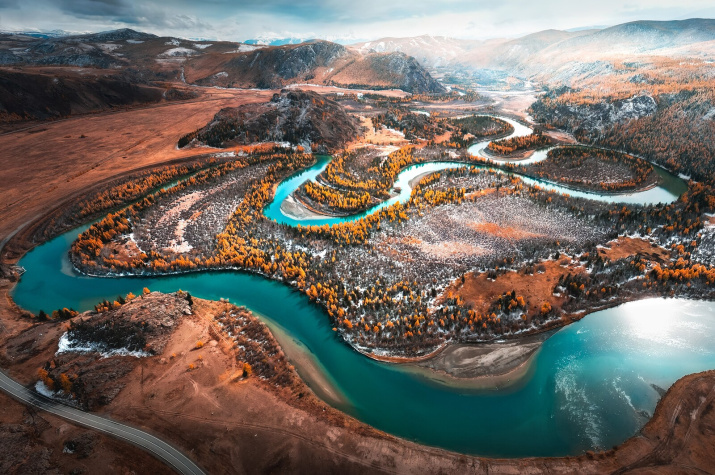 Орнаменты реки Чуи. Фото: Ольга Гаврилова, участница фотоконкурса РГО "Самая красивая страна"