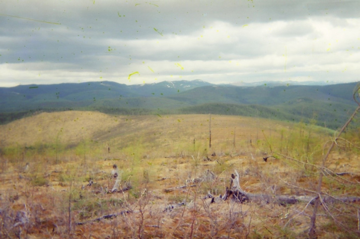 Перевал Размытый. У горизонта гора Большая и перевал М. Шера.
