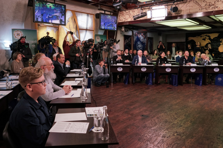 Participants of the Geographical dictation at the Headquarters of the Russian Geographical Society in Moscow. Photo: Anna Yurgenson/RGS press service