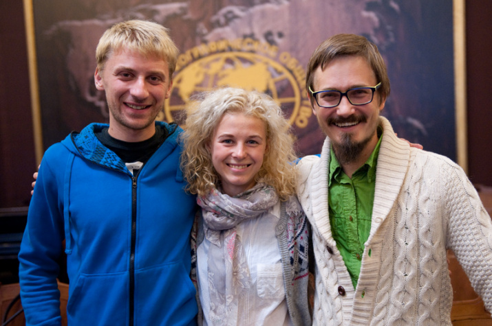 Participants of the School of Environmental Journalism with eko-coach Roman Sablin