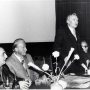 Thor Heyerdahl at the meeting of the Geographical Society of the USSR. October 26, 1984.   