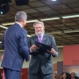 Sergei Shoigu presents a medal to Peter Gunin 