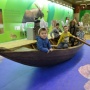 «The hares» in the Grandfather Mazay`s boat. The stand dedicated to the project of the Kostroma department of the Russian Geographical Society «The Riddles of the Vezhi island»