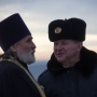 The priest of the oceanographic campaign – Holy father Oleg (Artemov) and the captain of the oceanographic research vessel «Admiral Vladimirsky» Alexander Pyshkin   