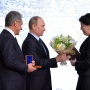 Big Silver Medal of the Russian Geographical Society giving to Ekaterina Khutorskaya. Photo by www.kremlin.ru