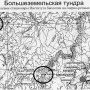 Вашуткины озера ( круг в левом углу карто-схемы) и Харбейские озера в восточной части Большезельской тундры